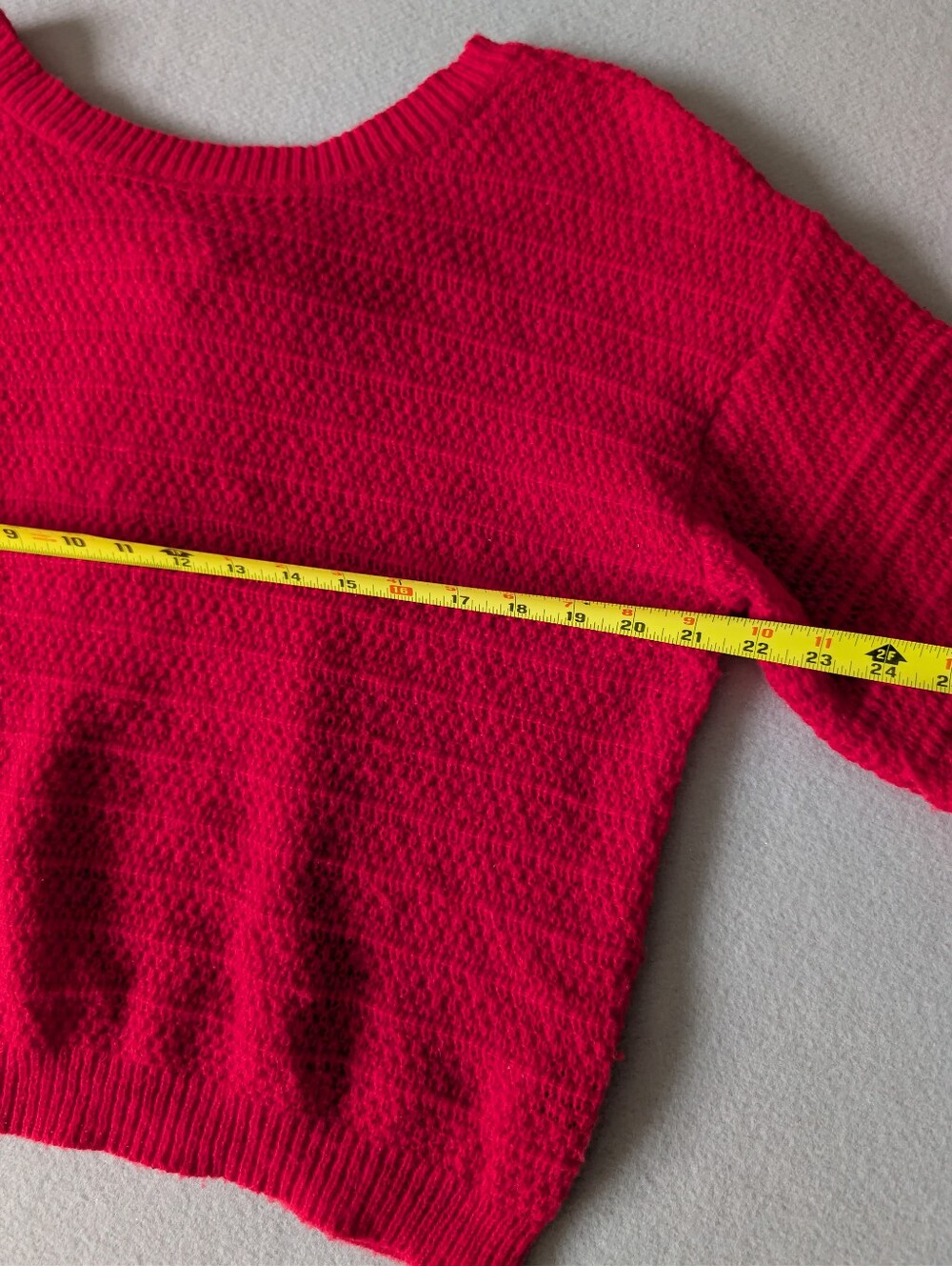 Bow Back Red Knit Sweater Long Sleeve Holiday Festive Valentine Romantic Sz L image 7